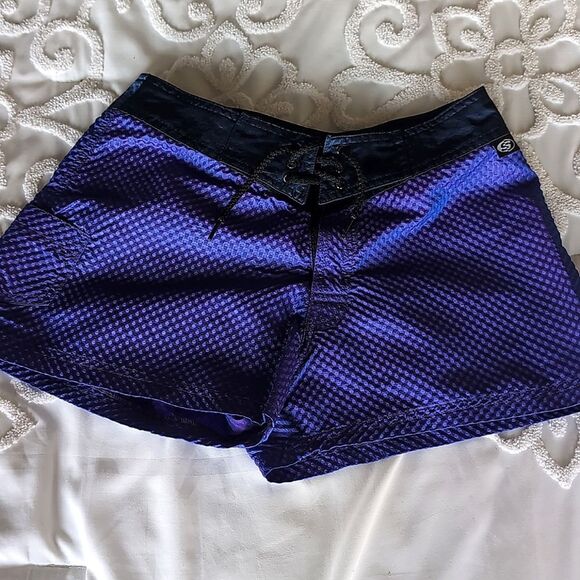 1990s Vintage Metallic Surf Style Short Shorts - Picture 1 of 15